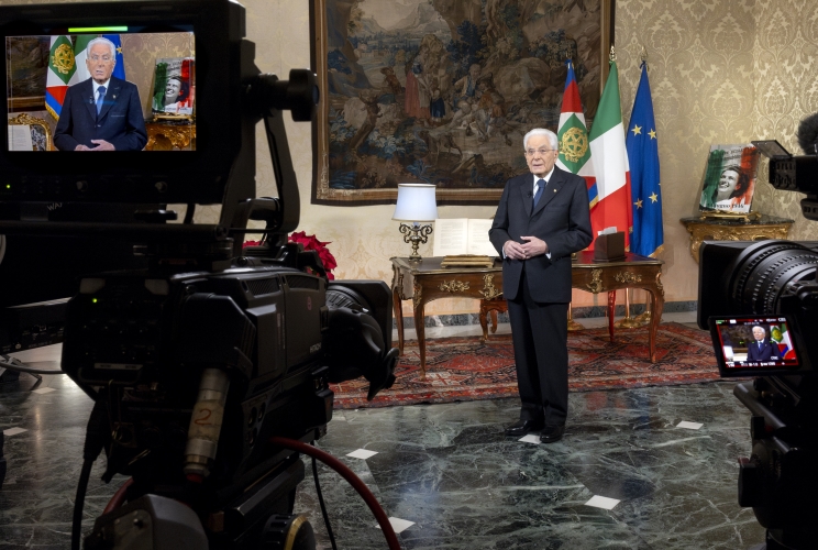 Il Presidente della Repubblica Sergio Mattarella in occasione del discorso di fine anno
