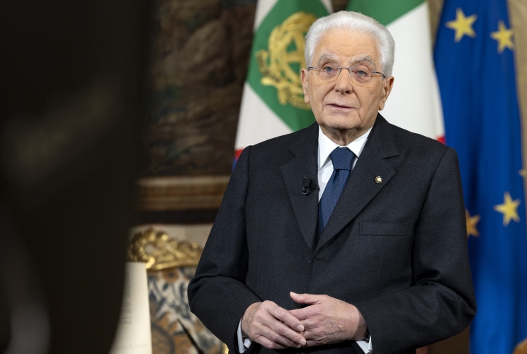 Il Presidente della Repubblica Sergio Mattarella in occasione del discorso di fine anno