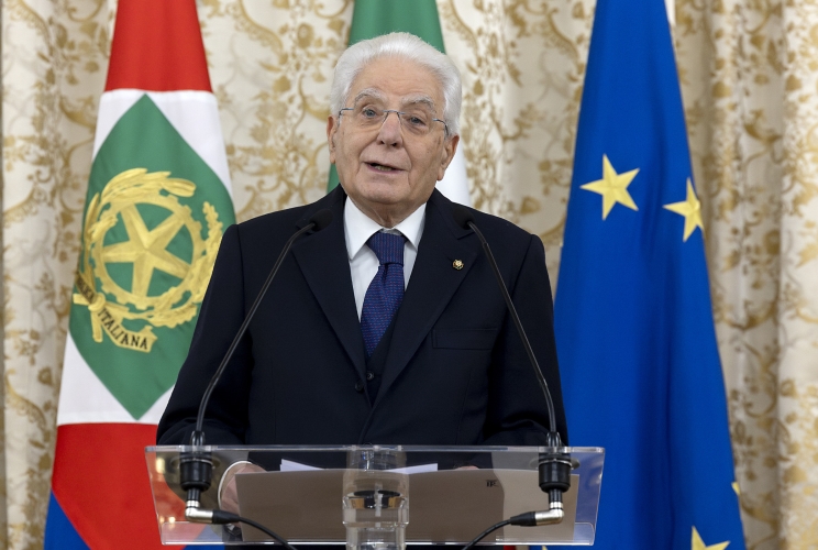 Il Presidente Sergio Mattarella rivolge il suo indirizzo di saluto in occasione dell'incontro con i partecipanti al 30° anniversario del Seminario di Venezia per la stampa britannica
