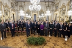 Il Presidente Sergio Mattarella al termine dell'incontro con i partecipanti al 30° anniversario del Seminario di Venezia per la stampa britannica
