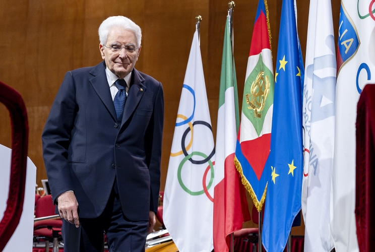 Il Presidente della Repubblica Sergio Mattarella in occasione della cerimonia di apertura della sessione del Comitato Olimpico Internazionale