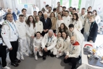 Il Presidente della Repubblica Sergio Mattarella in occasione della visita al villaggio olimpico dI Milano Cortina 2026