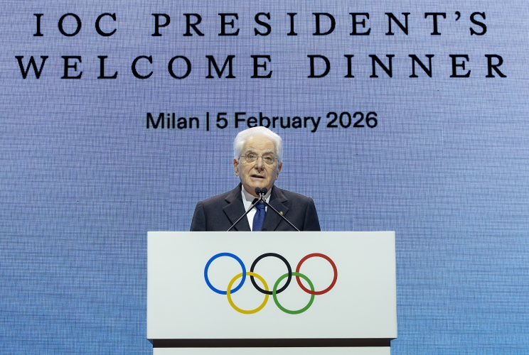 Il Presidente della Repubblica Sergio Mattarella in occasione del Pranzo con i membri del CIO