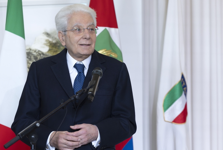 Il Presidente della Repubblica Sergio Mattarella a Casa Italia