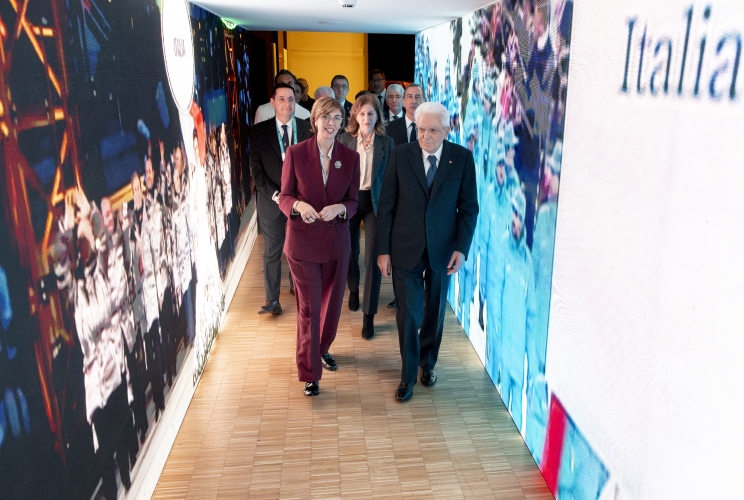 Il Presidente della Repubblica Sergio Mattarella visita  Casa Italia
