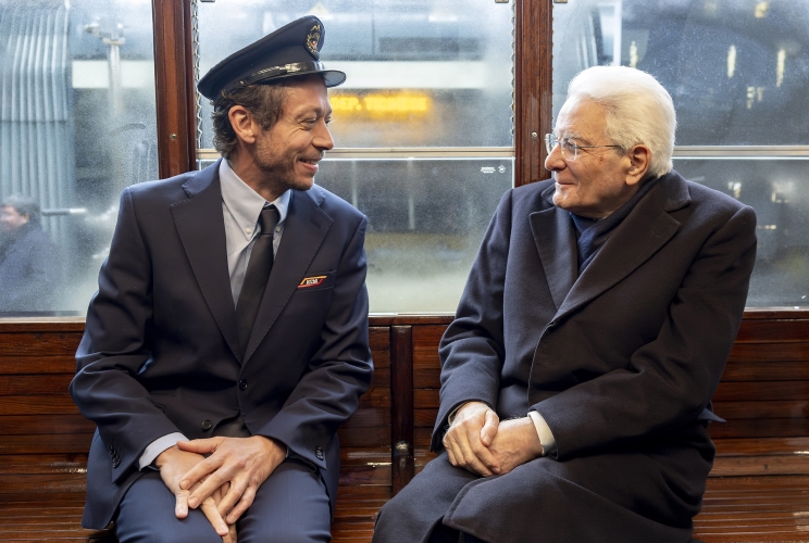 Il Presidente della Repubblica Sergio Mattarella in occasione della registrazione del video con Valentino Rossi