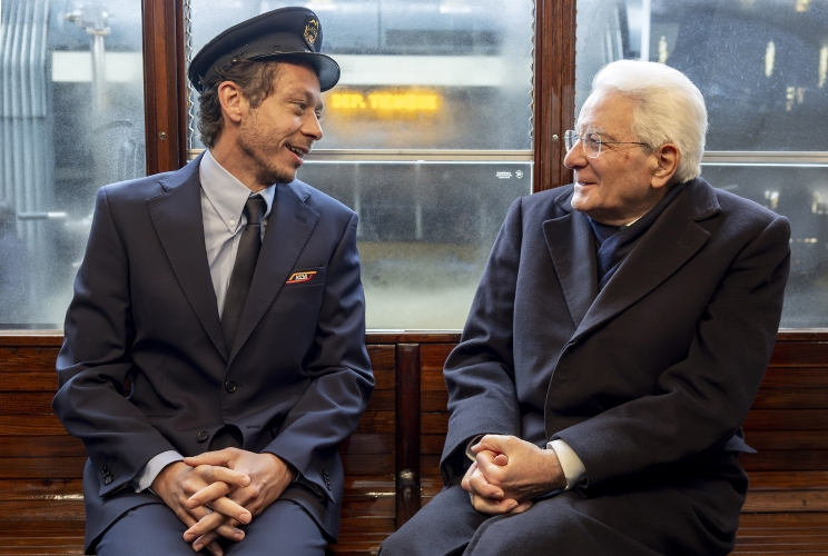 Il Presidente della Repubblica Sergio Mattarella in occasione della registrazione del video con Valentino Rossi