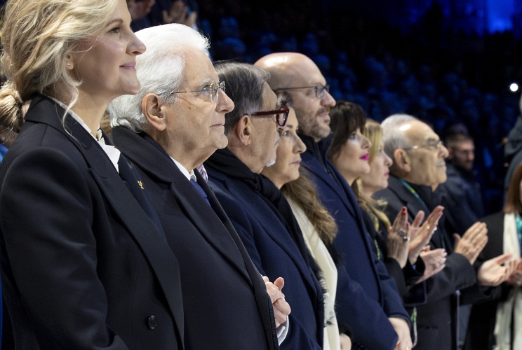 Il Presidente della Repubblica Sergio Mattarella alla cerimonia di apertura dei Giochi Olimpici Invernali Milano Cortina 2026