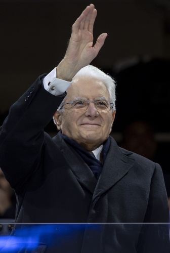 Il Presidente della Repubblica Sergio Mattarella alla cerimonia di apertura dei Giochi Olimpici Invernali Milano Cortina 2026