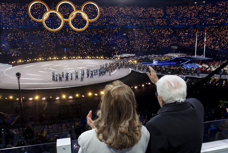  Il Presidente della Repubblica Sergio Mattarella alla cerimonia di apertura dei Giochi Olimpici Invernali Milano Cortina 2026