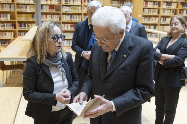 Il Presidente Sergio Mattarella nella Biblioteca Universitaria Centrale dell’Università di Trento  
