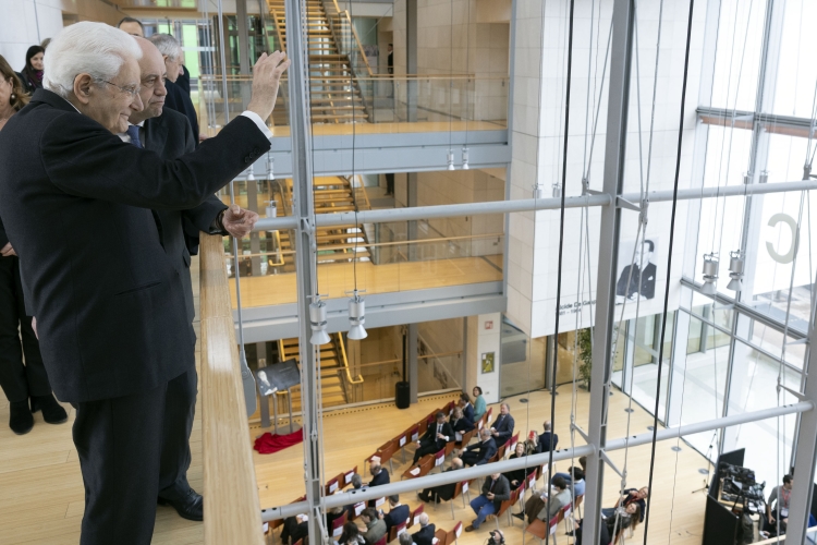 Il Presidente Sergio Mattarella nella Biblioteca Universitaria Centrale dell’Università di Trento  
