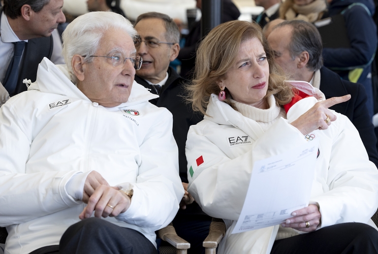 Il Presidente della Repubblica Sergio Mattarella e la Sig.ra Laura a Cortina d'Ampezzo per le gare olimpiche