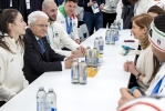 Il Presidente Mattarella pranza con gli atleti al villaggio olimpico