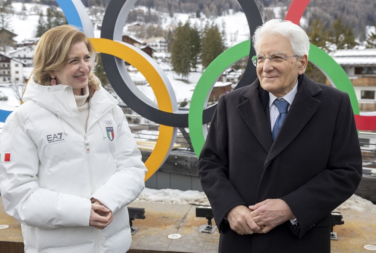 Il Presidente della Repubblica Sergio Mattarella e la Sig.ra Laura a Casa Italia