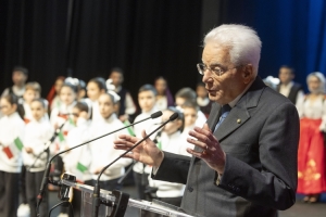 Il Presidente Sergio Mattarella in occasione delle celebrazioni per il centenario del conferimento del Premio Nobel a Grazia Deledda  
