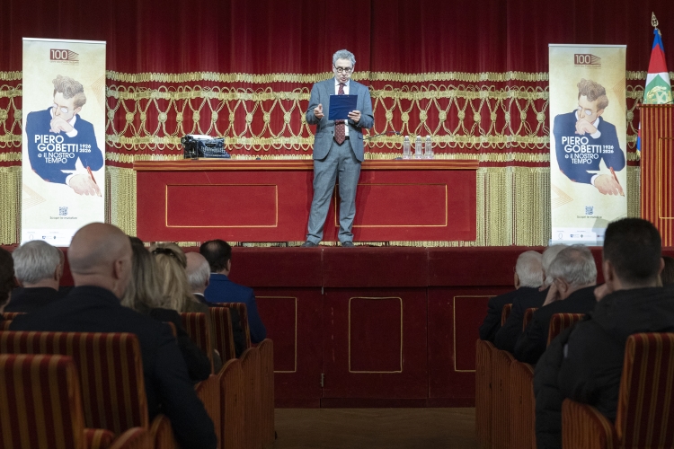 Il Presidente Sergio Mattarella alla cerimonia di inaugurazione delle celebrazioni del centenario della morte di Piero Gobetti
