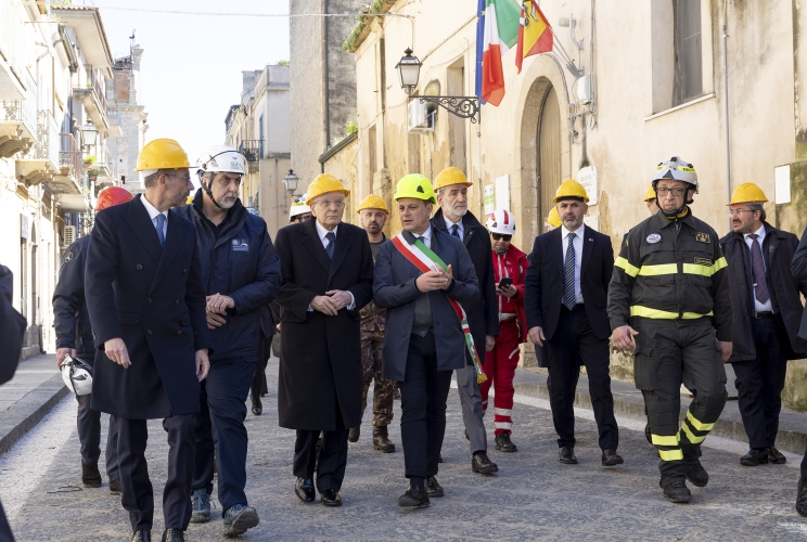 Il Presidente della Repubblica Sergio Mattarella in visita alla città di Niscemi