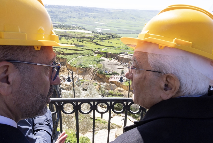Il Presidente della Repubblica Sergio Mattarella in visita alla città di Niscemi
