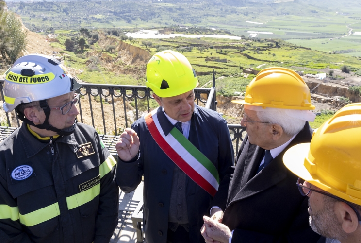 Il Presidente della Repubblica Sergio Mattarella in visita alla città di Niscemi