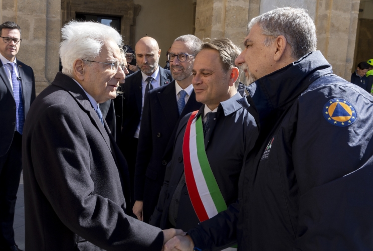 Il Presidente della Repubblica Sergio Mattarella in visita alla città di Niscemi
