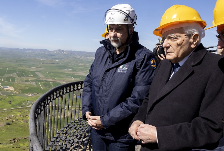 Il Presidente della Repubblica Sergio Mattarella in visita alla città di Niscemi