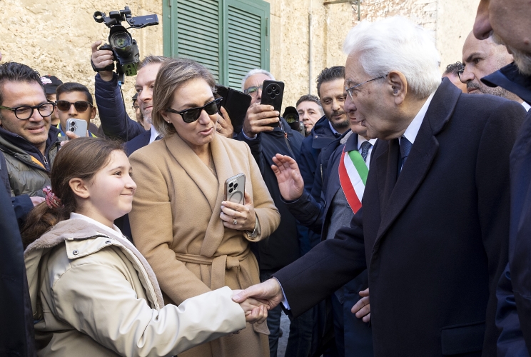 Il Presidente della Repubblica Sergio Mattarella in visita alla città di Niscemi