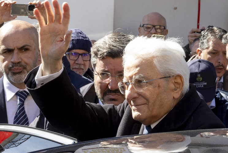Il Presidente della Repubblica Sergio Mattarella in visita alla città di Niscemi