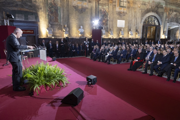 Il Presidente Sergio Mattarella in occasione della cerimonia d’inaugurazione dei corsi di formazione della Scuola Superiore della Magistratura
