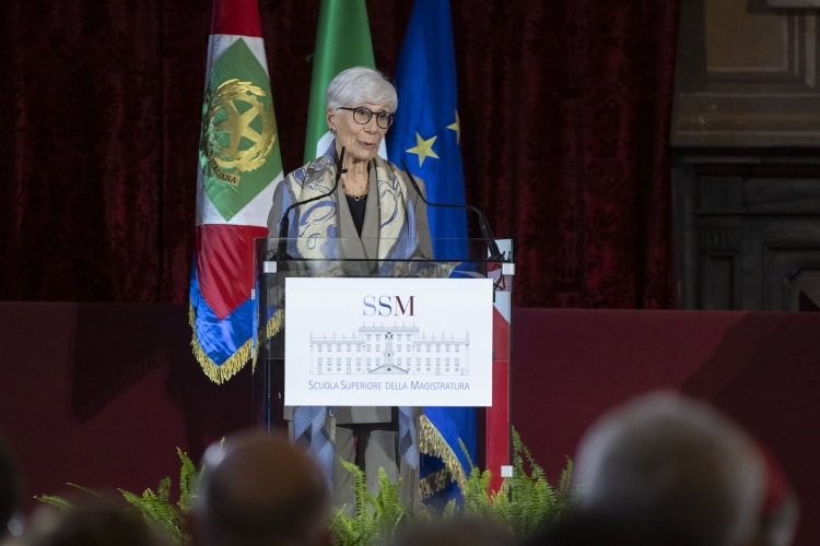 La Prof.ssa Silvana Sciarra, Presidente della Scuola Superiore della Magistratura, in occasione della cerimonia d’inaugurazione dei corsi di formazione della Scuola Superiore della Magistratura
