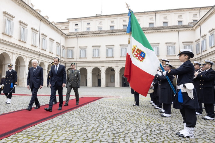 Il Presidente Sergio Mattarella con Nikos Christodoulides, Presidente della Repubblica di Cipro, in visita ufficiale 
