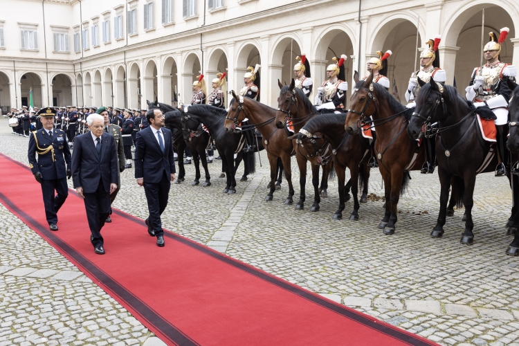 Il Presidente Sergio Mattarella con Nikos Christodoulides, Presidente della Repubblica di Cipro, in visita ufficiale 
