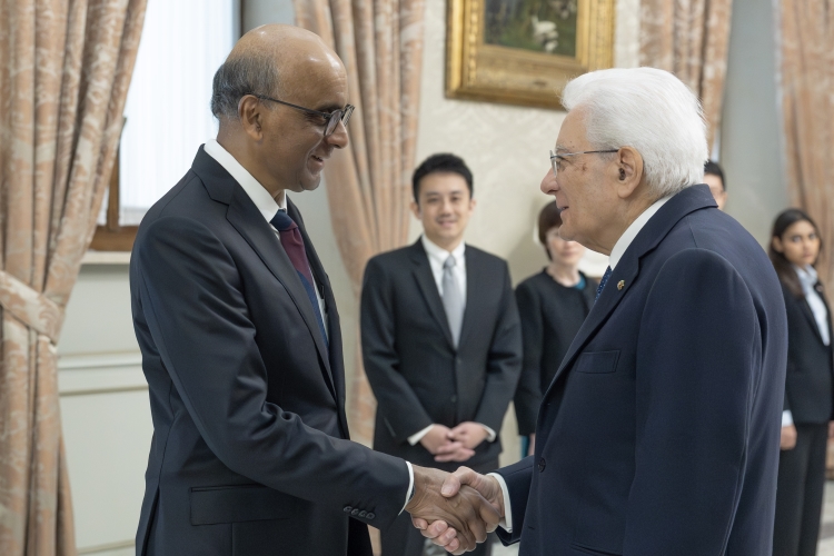 Il Presidente della Repubblica Sergio Mattarella incontra Tharman Shanmugaratnam, Presidente della Repubblica di Singapore

