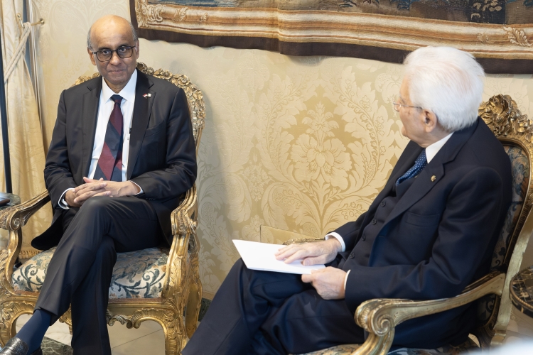 Il Presidente della Repubblica Sergio Mattarella incontra Tharman Shanmugaratnam, Presidente della Repubblica di Singapore
