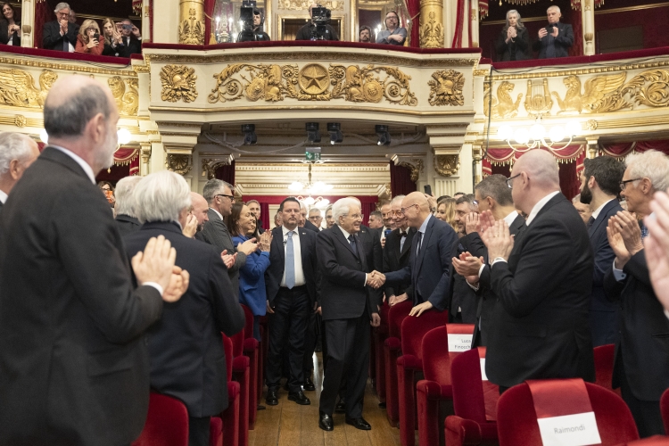 Il Presidente della Repubblica Sergio Mattarella in occasione della cerimonia in occasione del 150° anniversario della fondazione del Corriere della Sera