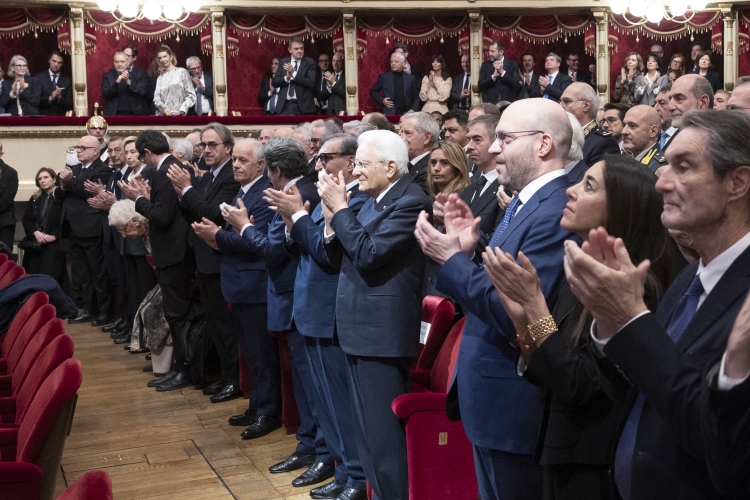Il Presidente della Repubblica Sergio Mattarella in occasione della cerimonia per il 150° anniversario della fondazione del Corriere della Sera