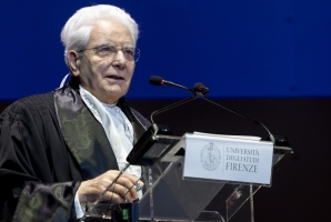 Il Presidente della Repubblica Sergio Mattarella  alla cerimonia di conferimento della Laurea magistrale Honoris Causa in “Politica, Istituzioni e Mercato” al Presidente della Repubblica, in occasione dei 150 anni della Scuola di Scienze politiche “Cesare Alfieri”