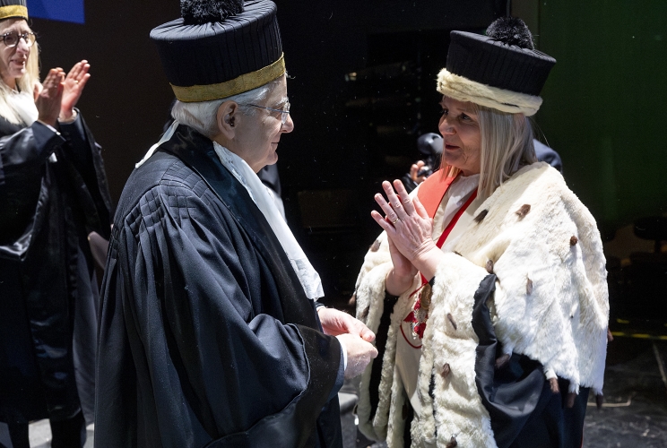  Il Presidente della Repubblica Sergio Mattarella  alla cerimonia di conferimento della Laurea magistrale Honoris Causa in “Politica, Istituzioni e Mercato”, in occasione dei 150 anni della Scuola di Scienze politiche “Cesare Alfieri"
