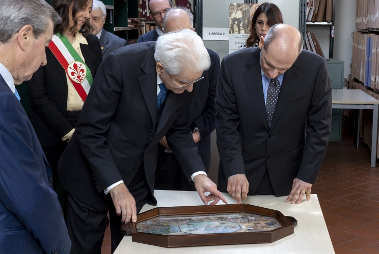  Il Presidente della Repubblica Sergio Mattarella nel corso della visita all’Istituto Storico Toscano della Resistenza e dell’Età Contemporanea