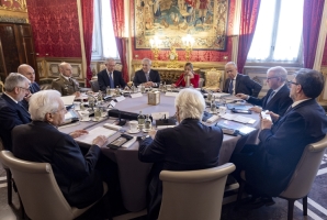 Il Presidente Sergio Mattarella in occasione della riunione del Consiglio Supremo di Difesa 