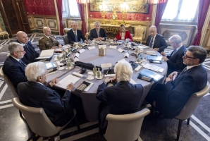 Il Presidente Sergio Mattarella in occasione della riunione del Consiglio Supremo di Difesa 
